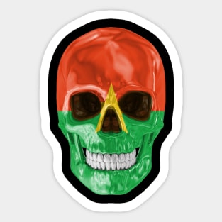 Burkina Faso Flag Skull - Gift for Burkinabe With Roots From Burkina Faso Sticker